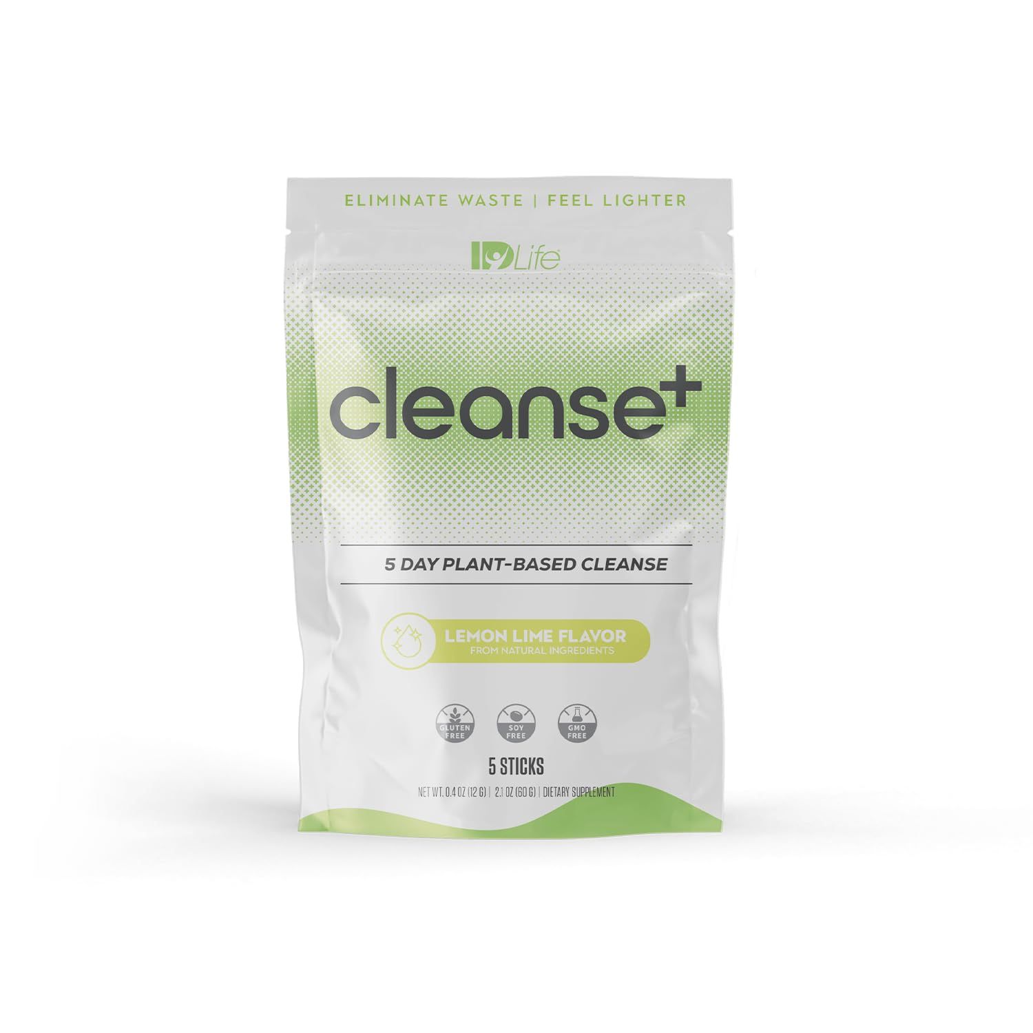 IDLife Lemon-Lime Cleanse Powder Drink Mix - 5-Day Gut Reset Formula for Healthy Elimination and Nutrient Absorption, Feel Lighter - 5 Sticks per Bag