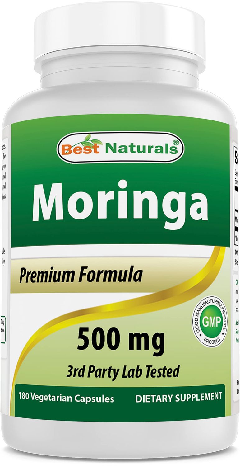 Best Naturals Moringa 500 mg 180 Vegetarian Capsules