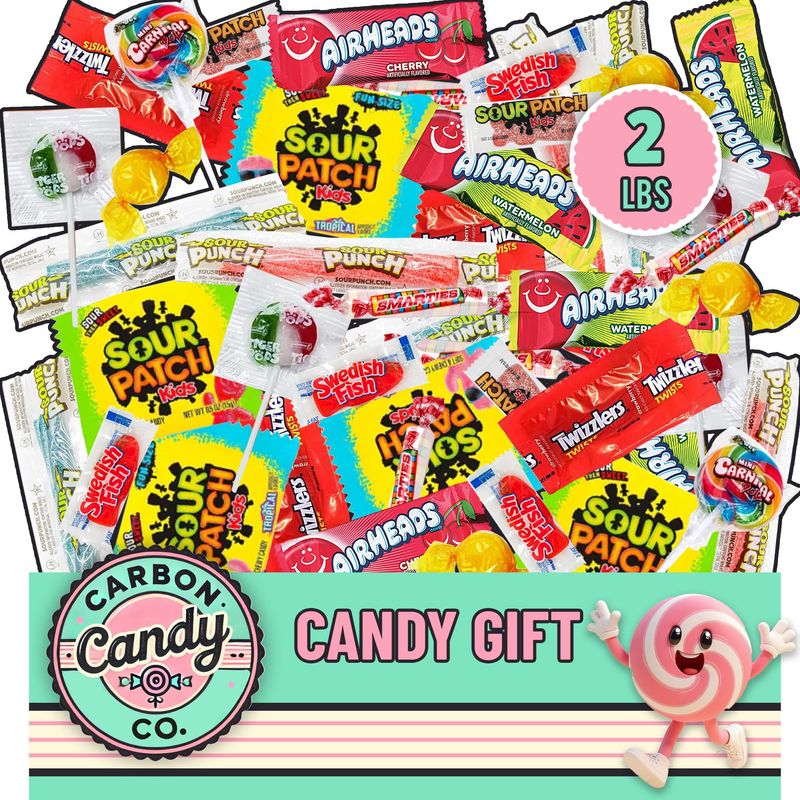 Bulk Candy Variety Pack - 2 lb - Bulk Candy Individually Wrapped - Assorted Mix - Lollipops, Hard, Fruity - Dulces - Big Bag for Party Favors