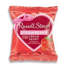 Russell Stover Milk Chocolate Strawberry Heart Bar, 1 oz.
