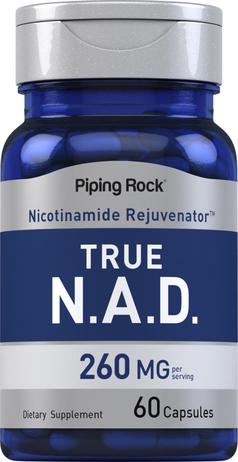 Piping Rock NAD Supplement for Women and Men Nicotinamide Adenine Dinucleotid 60 Capsules Rejuvenator Non-GMO, Gluten Free
