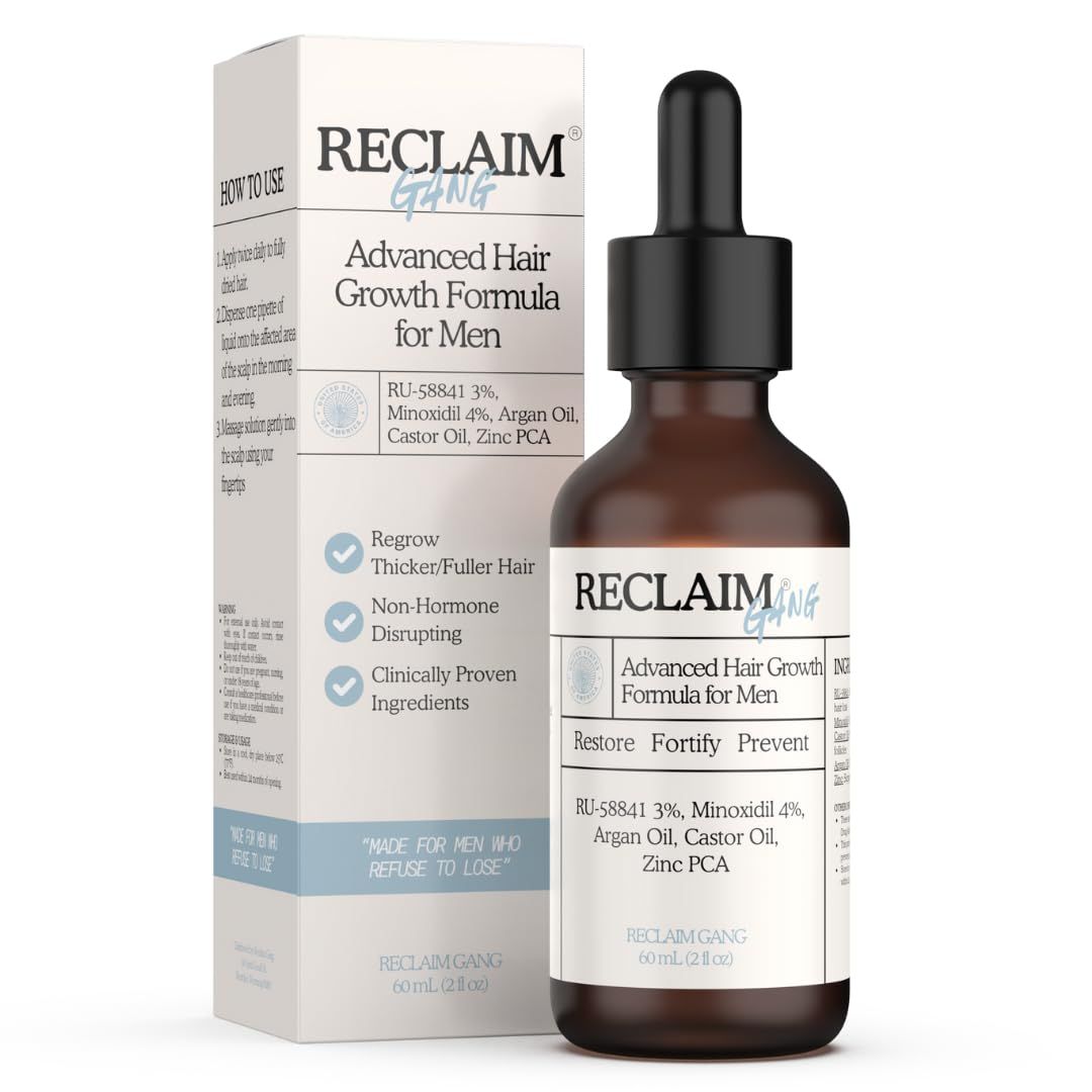 RU58841 MINOXIDIL 60ml Hair Growth Support Serum - Promotes Thicker, Fuller Hair with Natural Hydrating Oils