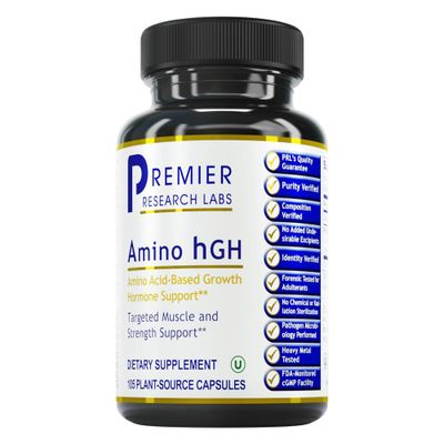 Premier Research Labs Amino HGH - HGH Supplements for Men, HGH Supplements for Women, Amino Acids, L-Arginine, L-Lysine, HGH Enhancer, Support Human Growth Hormone and Muscle Growth - 105 Capsules