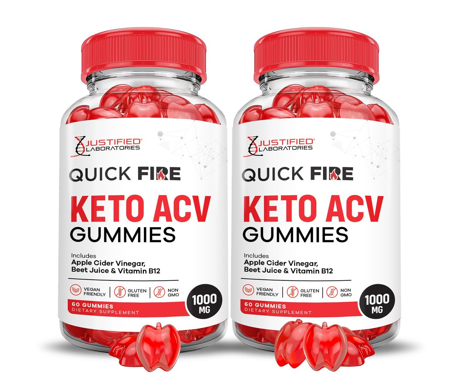 2 Pack Quick Fire Keto ACV Gummies Advanced Formula 1000MG QuickFire Keto Gummies Apple Cider Vinegar Formulated with Pomegranate Beet Juice Powder B12 Vegan Non GMO 120 Gummys