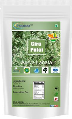 neotea Aerva Lanata Powder 100gm 3.52 OZ Mountain Knot Grass Ciru Pulai Cherula Powder Herbal Supplement Natural Detox Ayurvedic Medicine Pure and Organic.