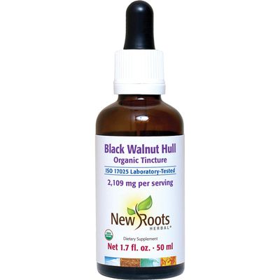 New Roots Black Walnut Hull Organic Tincture Supplement 50ml Liquid Drops Gut Digestive Health Support, 2,109 mg per Serving
