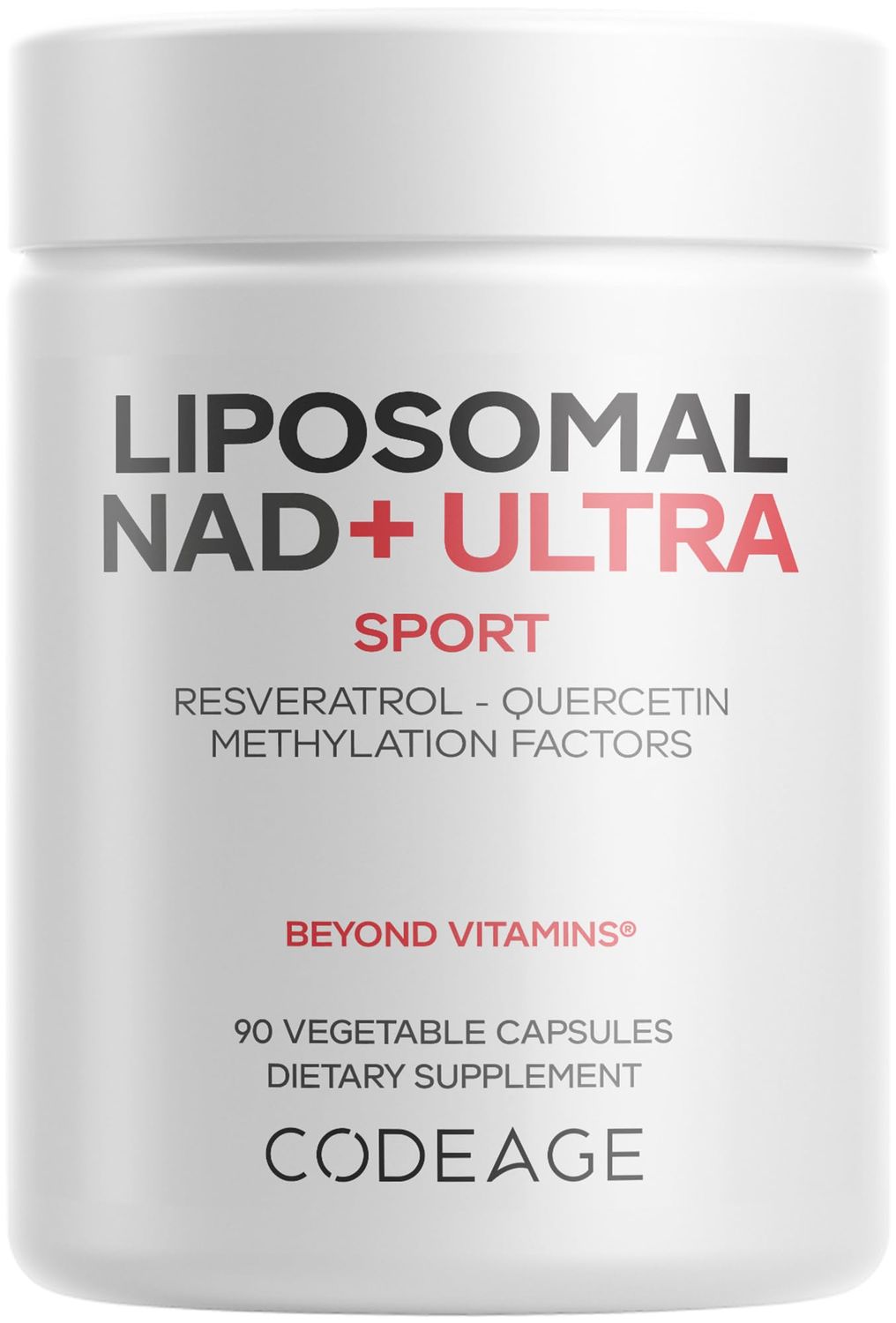 Codeage Liposomal NAD with Resveratrol Vitamin B - NAD Plus Ultra for Energy Healthy Aging Support - NAD Vitamin Supplement with Quercetin, Betaine, Riboflavin - Bioavailable - 90 Capsules