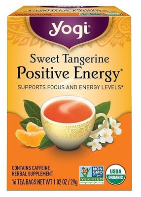 Yogi Tea Sweet Tangerine Positive Energy, Organic Black Tea Bags, 16 Count