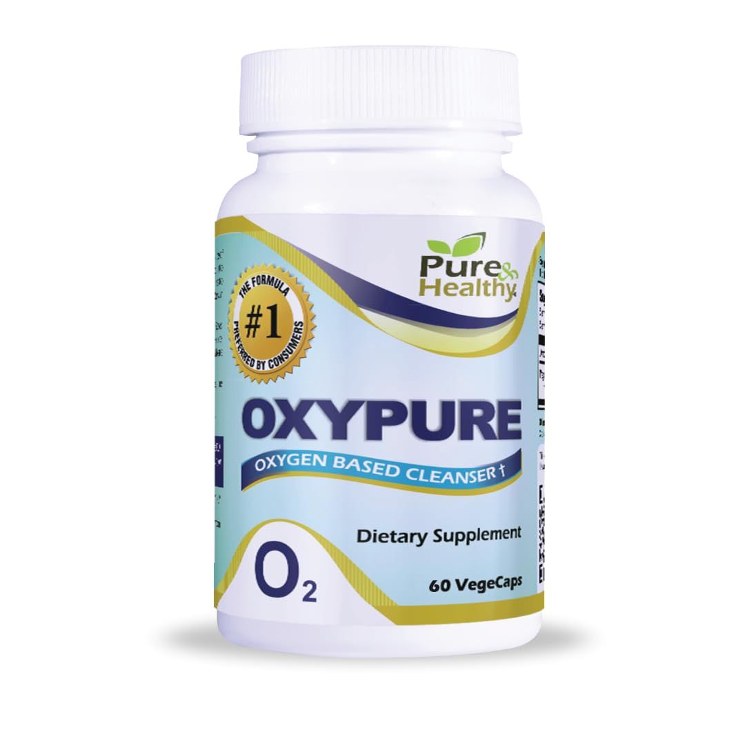Pure Healthy Oxypure Magnesium Oxide Colon Cleanser with Sodium Bicarbonate Veggie Capsules 60 Count