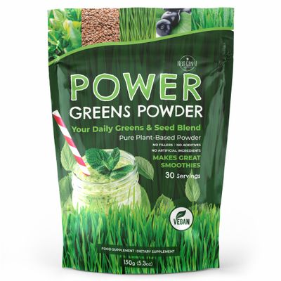 Super Greens Powder - 150g - Immune Support - Food Supplement - Superfood Greens - Smoothie Mix for Shakes - Detox Healthy Boost for Juice Beverages or Any Drink - by NextGenU