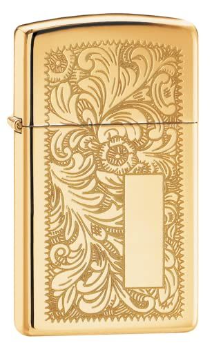 Zippo Venetian Slim High Polish Brass Pocket Lighter