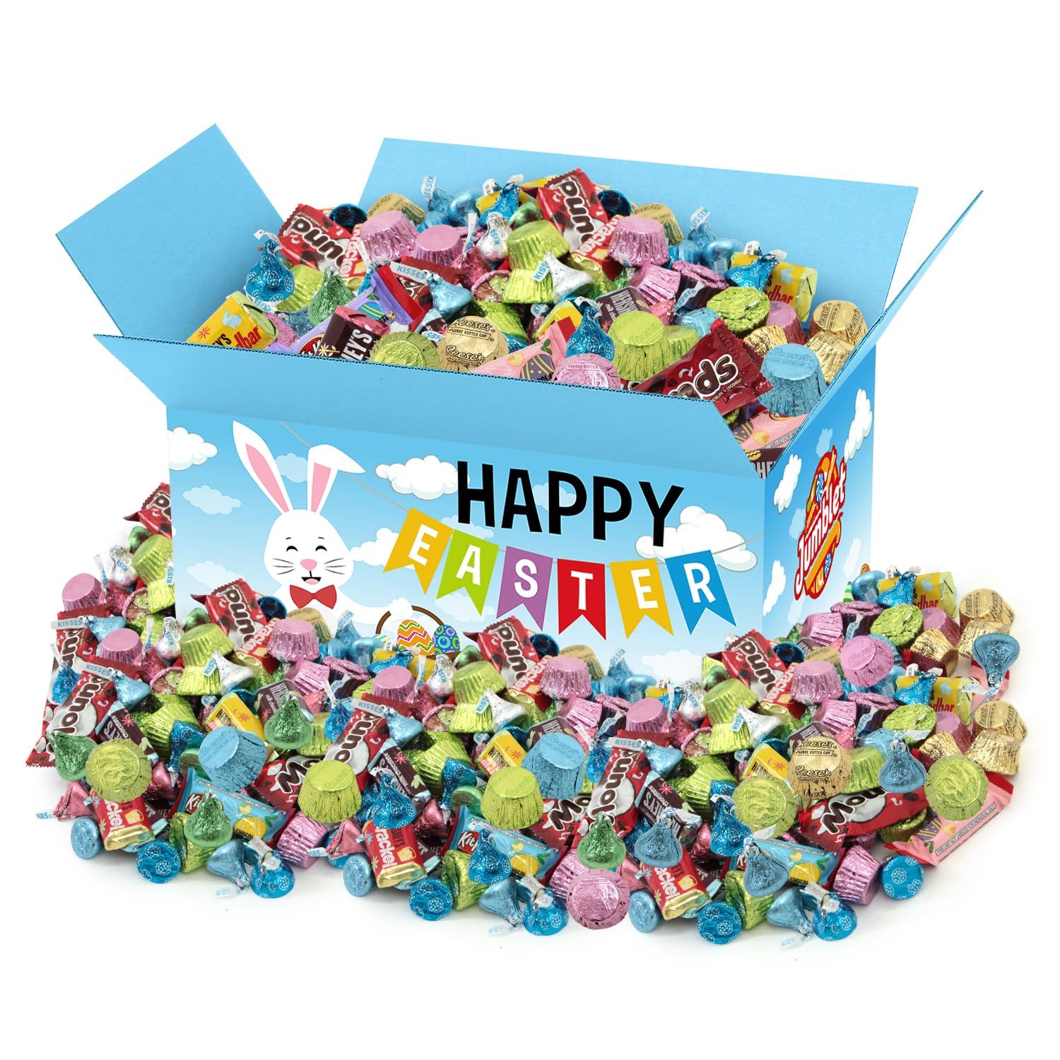 Easter Chocolate Mix, Pack of Bulk Easter Candy Individually Wrapped, Ideal for Gifting, Sharing, Parties, Egg Hunts and Holiday Celebrations, Perfect Candy Assortment for Kids and Adults 2 Lb