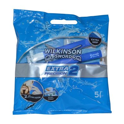 Wilkinson Sword Extra Precision 2 Disposable Razors, 5 Count Same As Schick Slim Twin Disposables Pack of 2