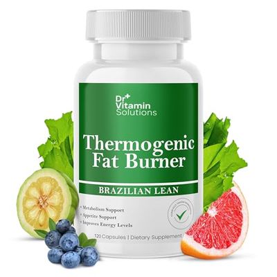 DR VITAMIN SOLUTIONS Thermogenic Fat Burner Brazilian Lean, Weight Loss Vitamins, Waist Trimmer Supplements for Bloating 1 Bottle, 120 Capsules