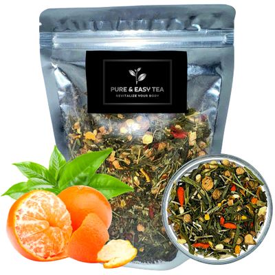 Pure And Easy Tea, Detox Delight, 30 Day Detox, Supports Healthy Slimming, Liver, Gut Colon Cleanse, Advanced Full Body Blend, 100g3.5oz