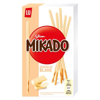 LU Mikado White Chocolate Coated Sticks, 70 gm