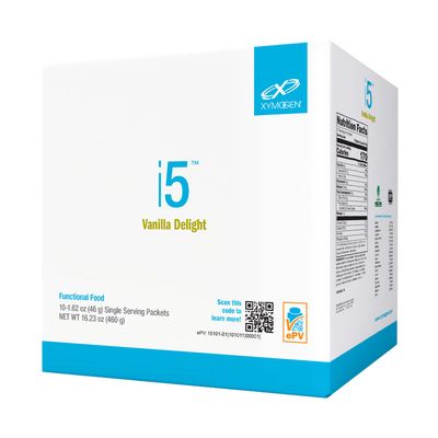 XYMOGEN i5 - Gut Health, Detox Cytokine Balance Support Powder - 21g Protein, Immunoglobulin, Arabinogalactan, Broccoli Seed Extract - Vanilla Drink Mix 10 Packets