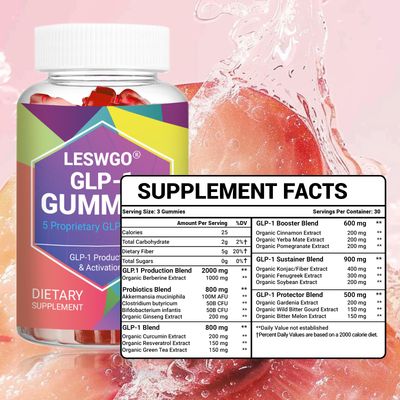 Vjningu GLP-1 Gummies GLP-1 Supplement- 90 Gummies-Probiotic, Berberine, Fiber Support GLP-1 Naturally, GLP-1 Probiotic Gummies for MenWomenPeach Flavor Pack of 1, Peach Flavor,90 Gummies