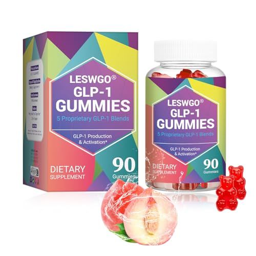 Vjningu GLP-1 Gummies GLP-1 Supplement- 90 Gummies-Probiotic, Berberine, Fiber Support GLP-1 Naturally, GLP-1 Probiotic Gummies for MenWomenPeach Flavor Pack of 1, Peach Flavor,90 Gummies
