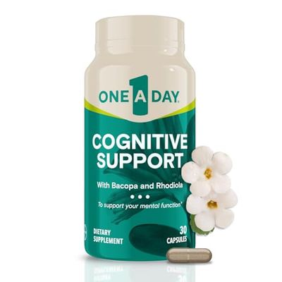 One A Day Cognitive Supplement - Brain Supplement to Support Cognitive Performance for Men and Women with Bacopa. Also includes Rhodiola, Holy Basil, 30 Capsules Packaging May Vary