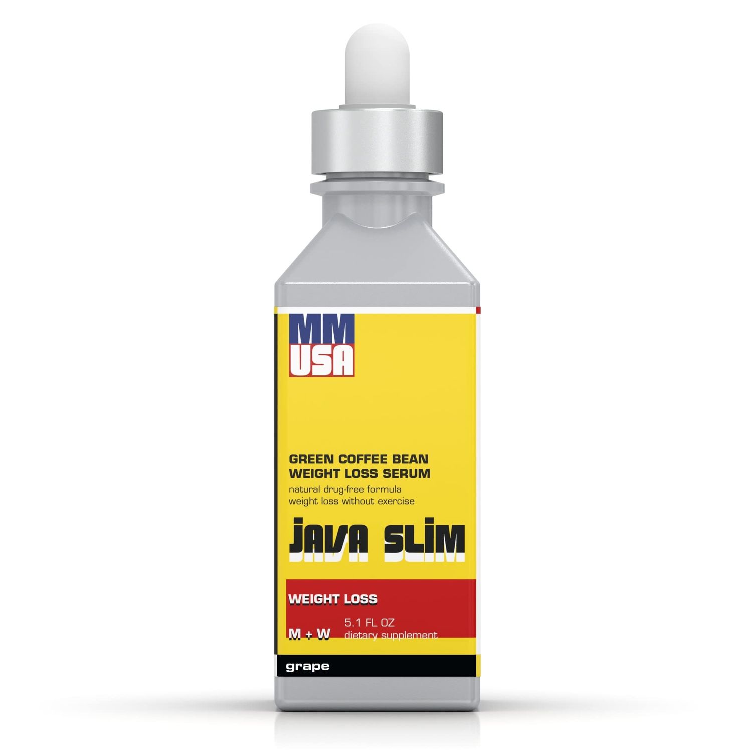 MMUSA Java Slim Pre-Workout Serum: Rapid Weight Loss Metabolism Accelerator. Burn Fat, Caffeine Energy Boost, Green Coffee Extract, L-Carnitine, Suppress Appetite Grape, 5.1 Fl. Oz.