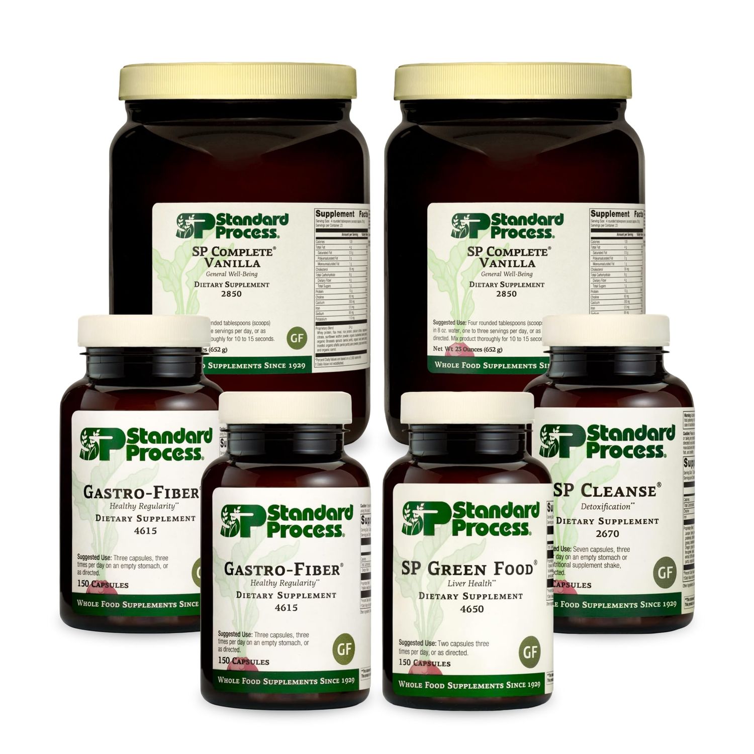 Standard Process Purification Kit with SP Complete Vanilla and Gastro-Fiber - Detox and Liver Support with Milk Thistle, Whey Protein, Fiber, Choline, and Calcium