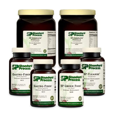 Standard Process Purification Kit with SP Complete Vanilla and Gastro-Fiber - Detox and Liver Support with Milk Thistle, Whey Protein, Fiber, Choline, and Calcium