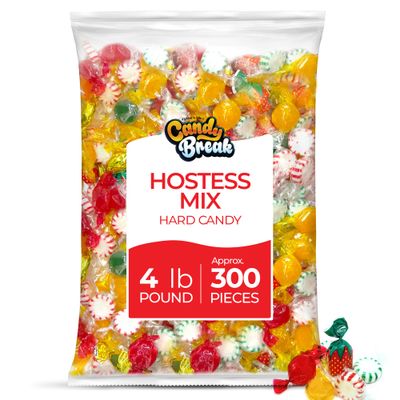 Starlight Hostess Mix by Arcor - Flavor Variety Mix Assorted Hard Candy Individually Wrapped, 320 Count in Each Bulk Bag, Sweet Treats for Parties, Holidays Office, Snacks for Adults Kids - 4 lbs