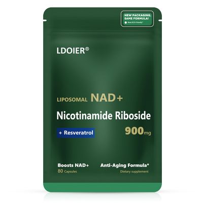 Komzlait NAD Supplement with Nicotinamide Riboside-Liposomal Nicotinamide Riboside,Resveratrol,Quercetin-High Purity NAD Supplement 80 Capsules NAD900mg