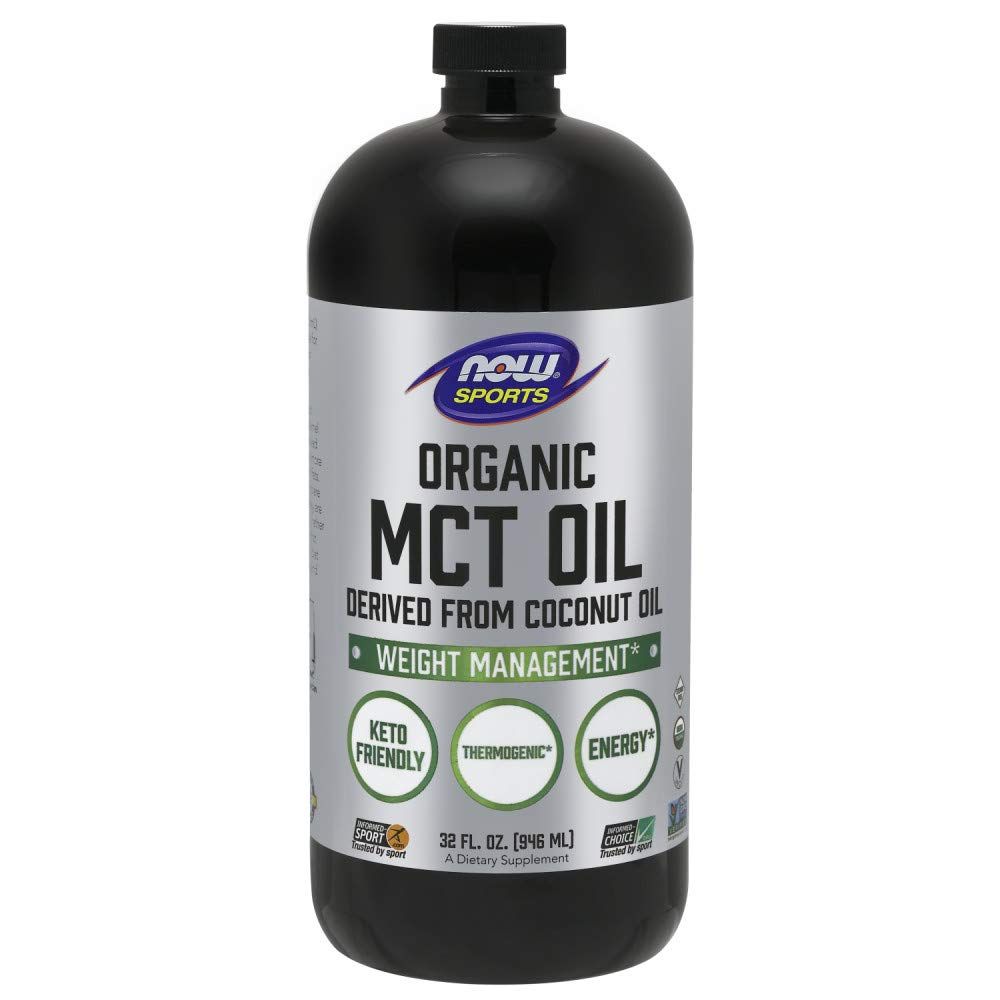 NOW Sports Nutrition, Organic MCT Medium-chain triglycerides Oil in Plastic, 32-Ounce