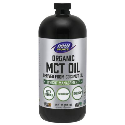 NOW Sports Nutrition, Organic MCT Medium-chain triglycerides Oil in Plastic, 32-Ounce
