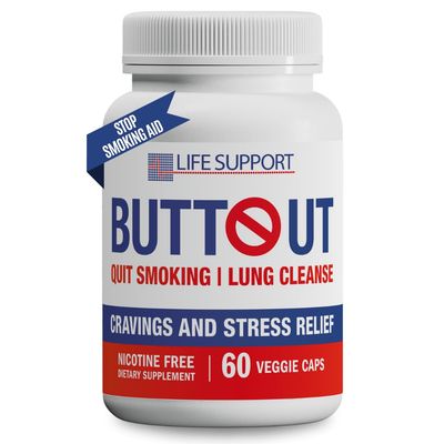ButtOut Quit Smoking Lung Cleanse. Helps to Stop Smoking Support Respiratory Health - Natural Lung Cleanse Detox. Nicotine Free. 60 Count - 30 Day Supply