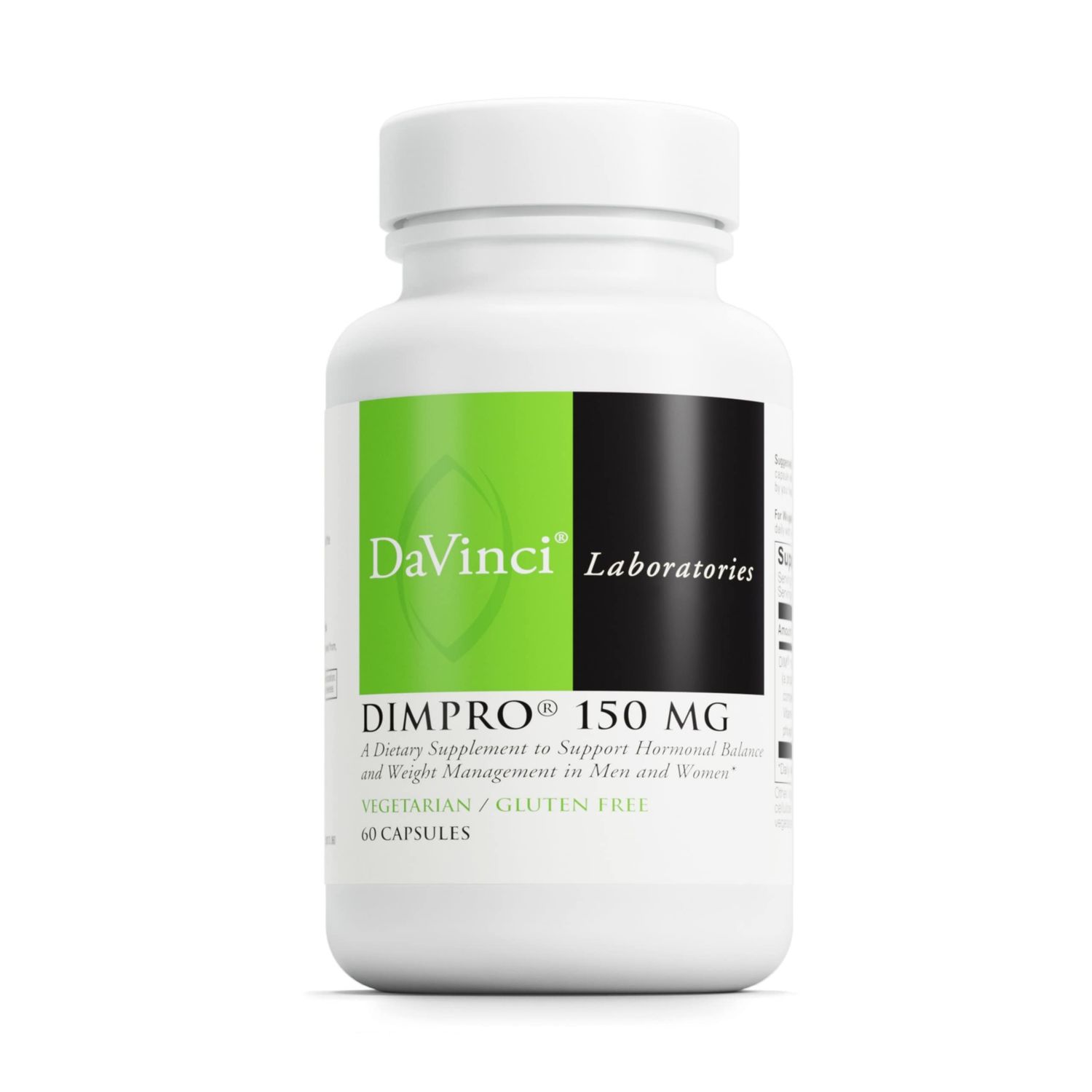 Davinci Labs DIMPro 150mg - Helps Support Hormonal Balance, Estrogen Metabolism More with DIM - Gluten-Free - 60 Capsules 60 Servings