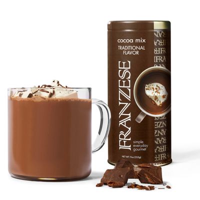 Franzese Italian Traditional Hot Cocoa Mix - Imported from Italy, 9 Oz Tin, Gluten-Free, Non-GMO, Enjoy as Gourmet Sipping Chocolate or Traditional Cocoa, Good for Baking, 1 Giftable Tin, 10 Servings