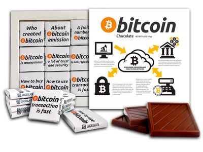 Bitcoin Chocolate Gift Set, Cryptocurrency design, 5x5 inches, 1 box Cloud Prime
