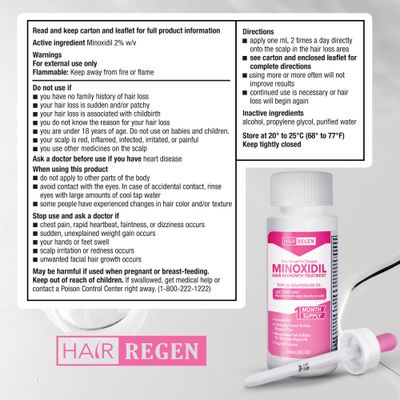 Hair-Regen Advanced 2 Minoxidil For Women, Hair Regrowth Treatment for Thinning Hair, Hair Loss for Women,6 Month Supply, Minoxidil Topical Solution for Thicker Fuller Hair