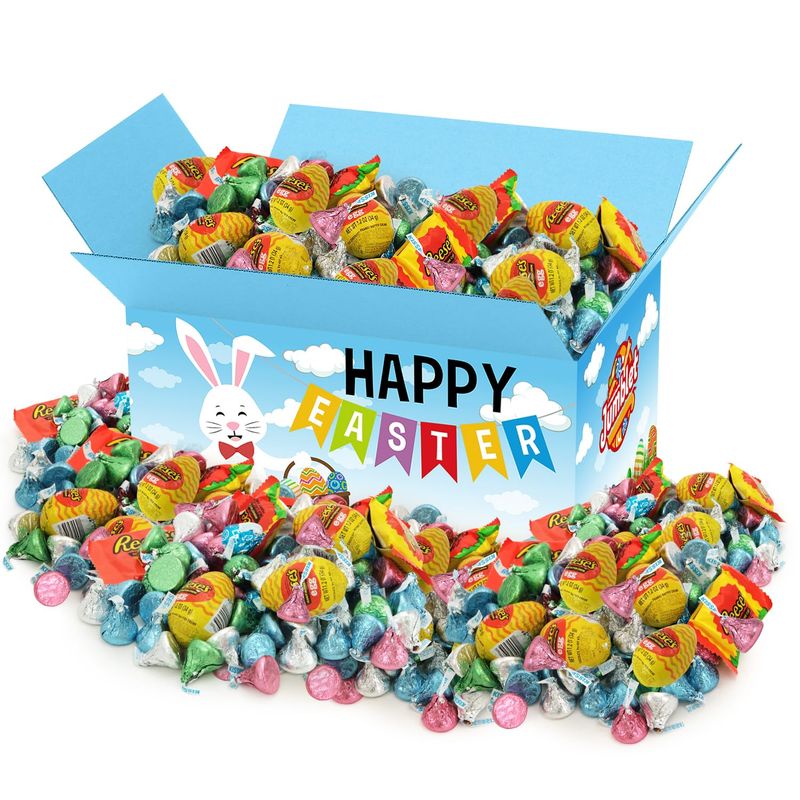 Easter Chocolate Candy, 2lb Pack of Easter Candy Bulk Individually Wrapped, Ideal Assortment of Pastel Candy for Sharing at Gatherings &amp; Events, Perfect for Office Snacks &amp; Family Celebrations