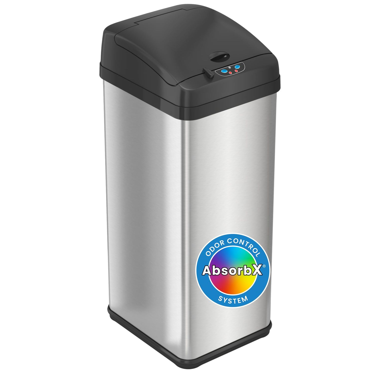 iTouchless 13 Gallon Dog Proof Trash Can with Odor Filter, Motion Sensor Stainless Steel Kitchen Trashcan Garbage Bin for Home Office Bedroom Living Room Garage Work Large Capacity Slim Wastebasket