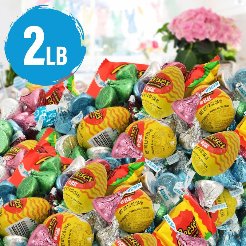 Easter Chocolate Candy, 2lb Pack of Easter Candy Bulk Individually Wrapped, Ideal Assortment of Pastel Candy for Sharing at Gatherings &amp; Events, Perfect for Office Snacks &amp; Family Celebrations