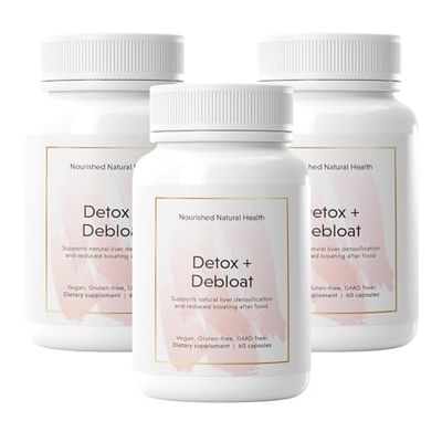 Nourished Natural Detox Debloat - Milk Thistle Dandelion Root Vegan Supplement for Women - Bloating Relief Digestion Support - 180 Capsules
