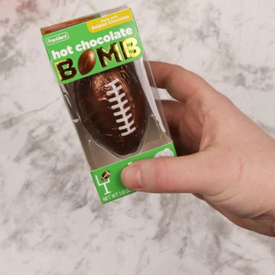 Sweetzo - Football Hot Chocolate Balls, Individually Wrapped Cocoa Melts with Mini Marshmallows, Sports Gifts Pack of 3