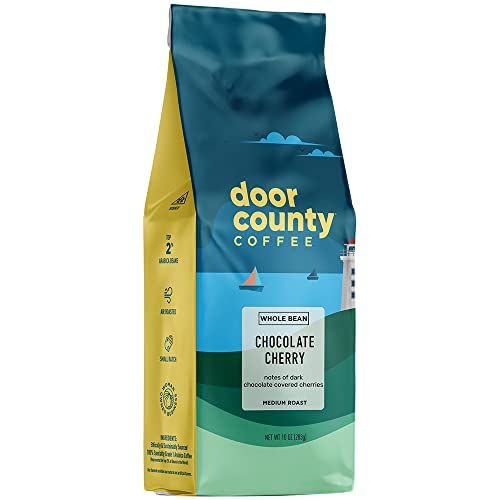 Door County Coffee Chocolate Cherry Flavored Whole Bean 10 oz Bag Medium Roast 100 Specialty Arabica Flavored Gourmet Chocolate Cherry