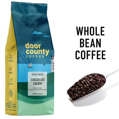 Door County Coffee Chocolate Cherry Flavored Whole Bean 10 oz Bag Medium Roast 100 Specialty Arabica Flavored Gourmet Chocolate Cherry