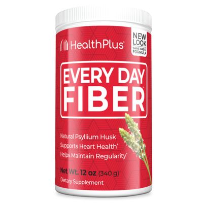 Health Plus Every Day Fiber Digestive Support All Natural Daily Fiber To Reduce Bloating Supports Heart Health 12 Ounces, 48 Servings