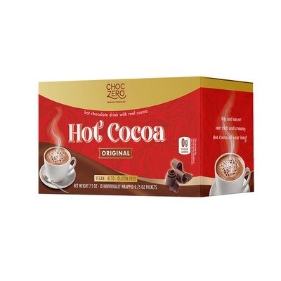 ChocZero Hot Cocoa Mix, Dark Chocolate, Sugar Free, Vegan, All Natural, 10 Hot Cocoa Packets, 7.5 Ounces Pack of 1