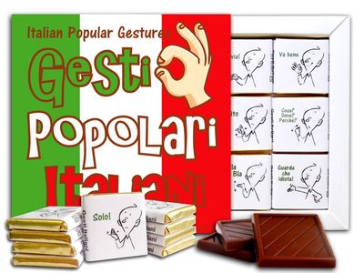 POPULAR ITALIAN GESTURES Chocolate Gift Set 5x5in 1 box Flag Prime
