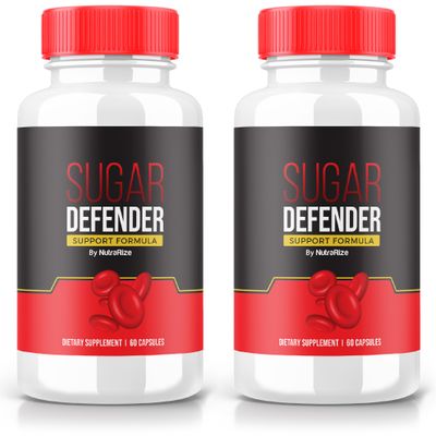 NutraRize Pack of 2 Sugar Defender Supplement to Maintain Healthy Levels, Sugar Defense 24 All-Natural Dietary Pills, Advanced Support Formula for Wellness, Reviews 120 Capsules