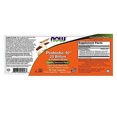 Now Foods Probiotic-10 25 Billion 50Vcaps 2 Bottles