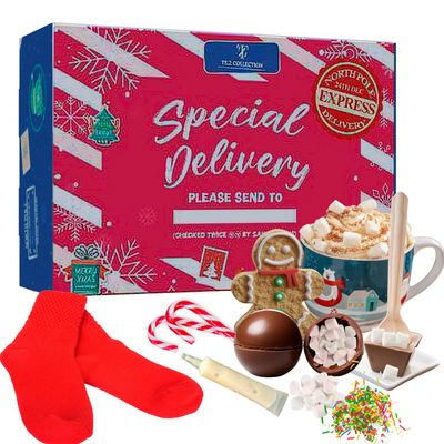Hot Chocolate Gift Sets - Hot Chocolate Kit, Gifts For Kids, Hot Chocolate Mix, Hot Chocolate Bombs, Marshmallows For Hot Chocolate, Mug, Socks, Sprinkles, Kids Gifts