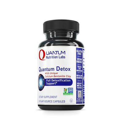 Quantum Nutrition Labs Quantum Detox - Bentonite Clay Capsules, Food Grade Organic Capsules, Calcium Bentonite Clay Supplements for Men and Women - 90 Plant-Source Capsules